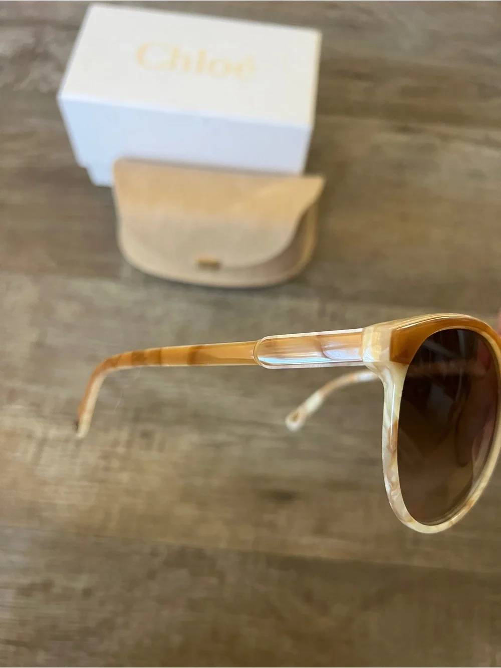Chloe CE733S Tan Cream Oversized Glasses
